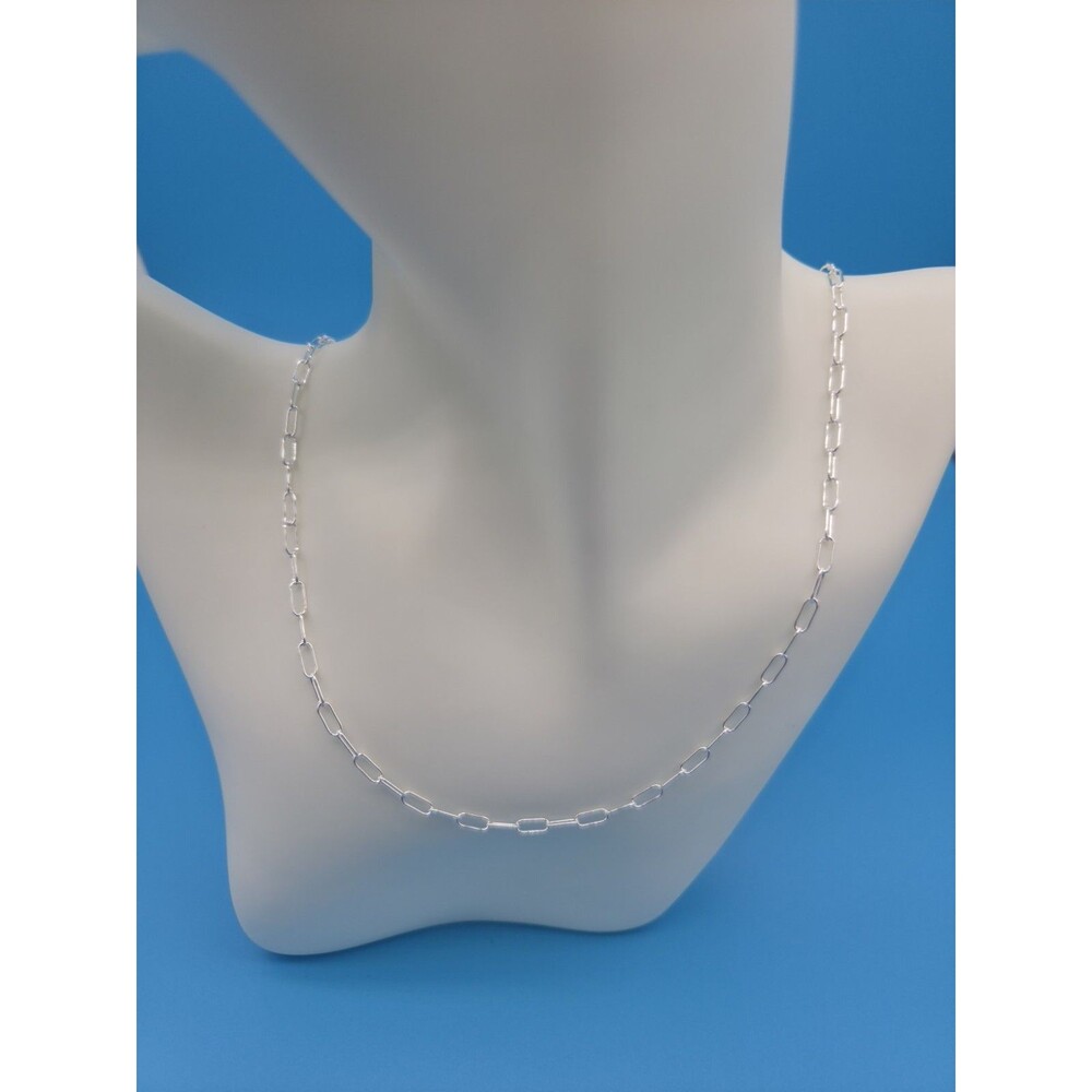 Sterling Silver Paperclip Chain Necklace 20" 2.9mm Gauge: 060 Weight 4.3g
